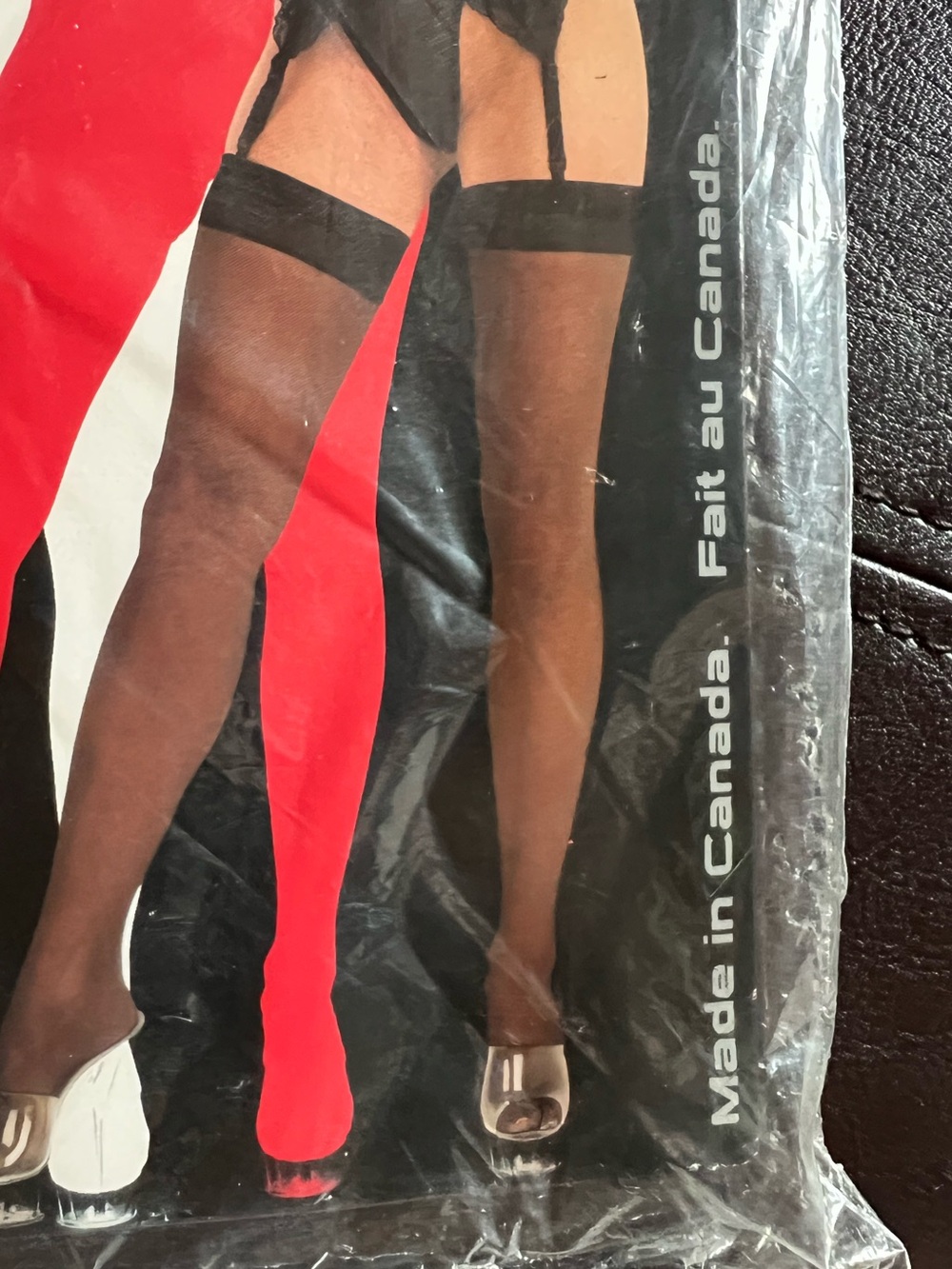 Coquette Black Thigh High Stockings O/S Sheer Nylon Hosiery BNIB - Picture 4 of 5